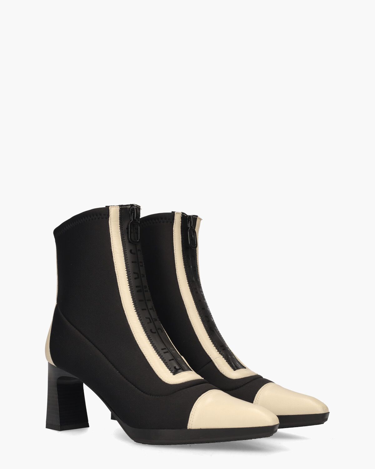 HI243714 Zwart/Off-White Dames Enkelboots