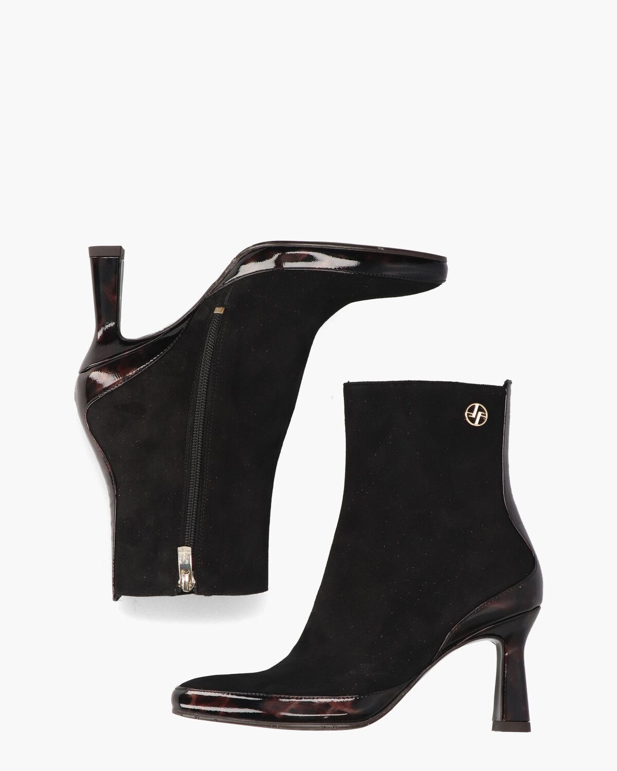 Saxi 01.13 Zwart/Bruin Dames Enkelboots