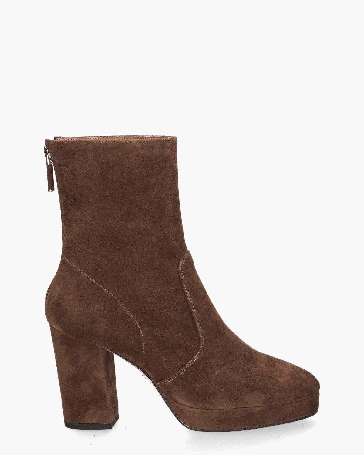 022T30BK Donkerbruin Dames Enkelboots
