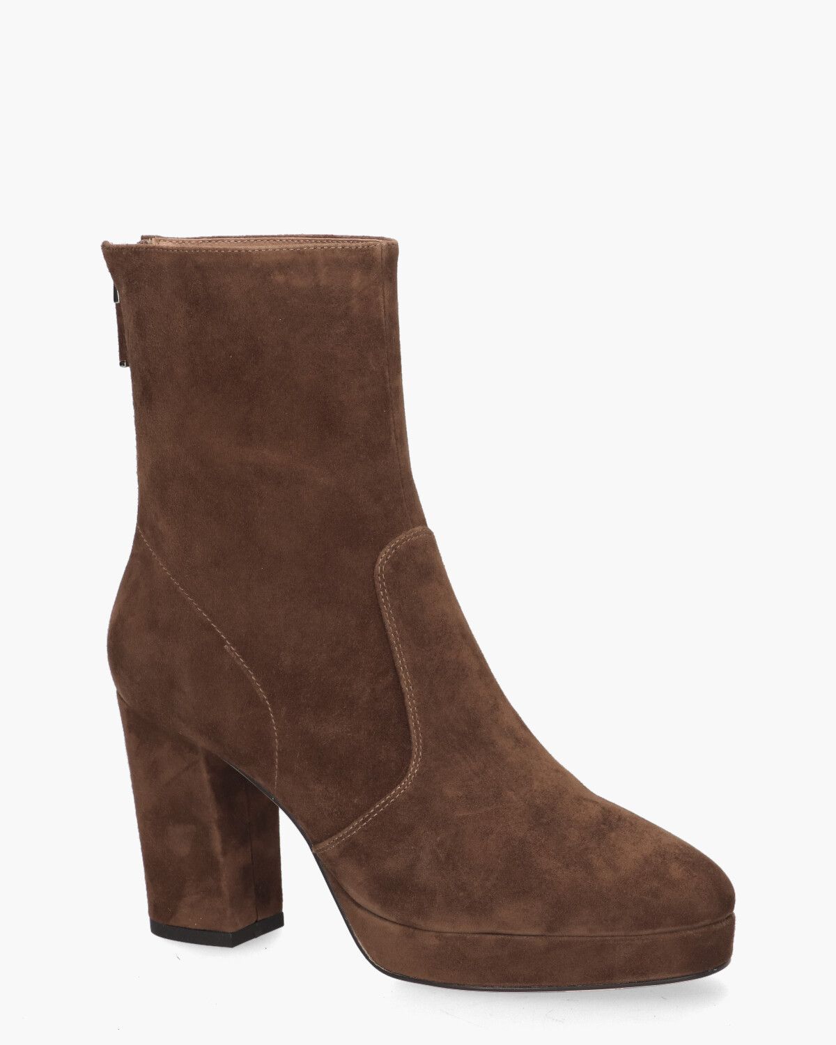 022T30BK Donkerbruin Dames Enkelboots