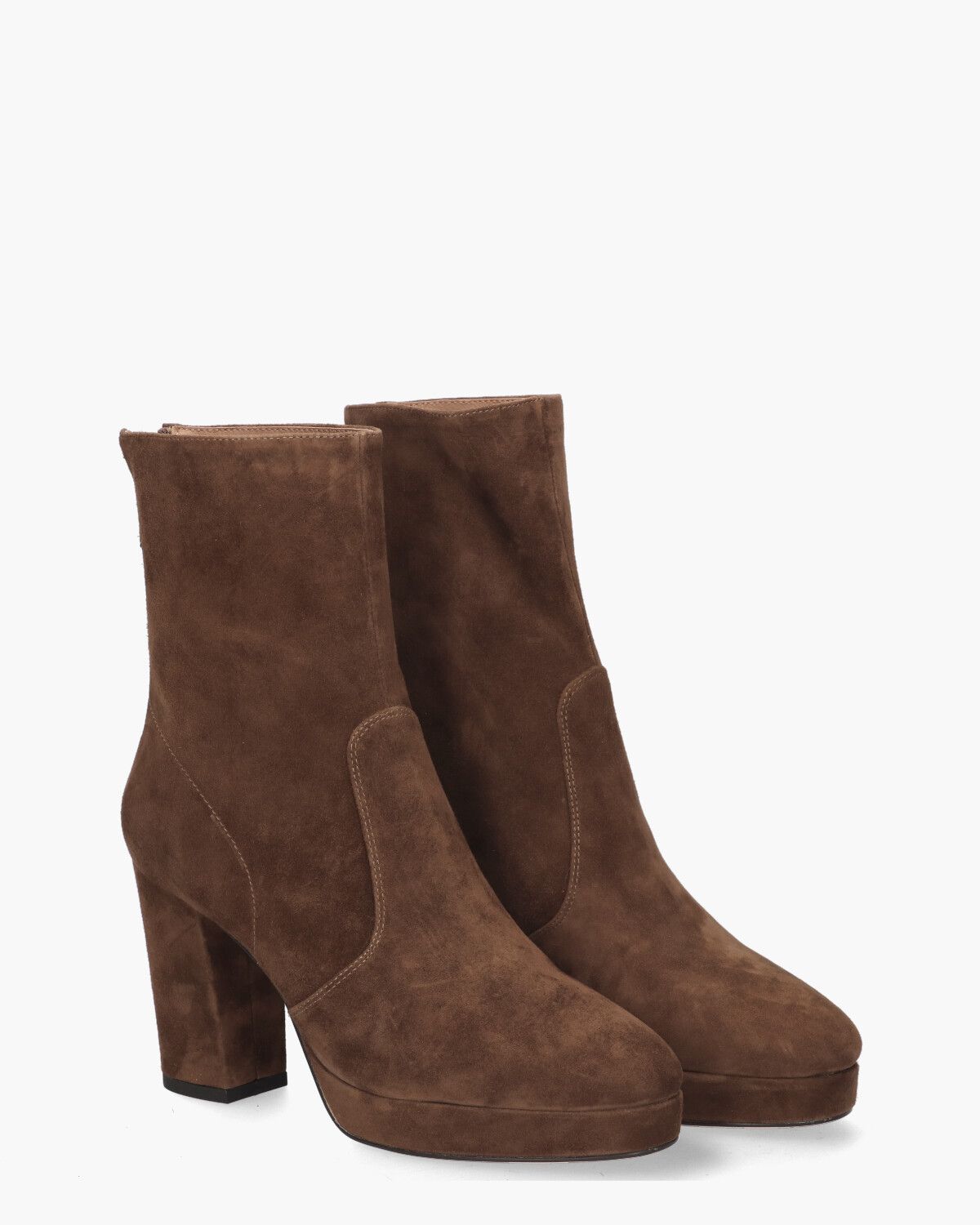022T30BK Donkerbruin Dames Enkelboots