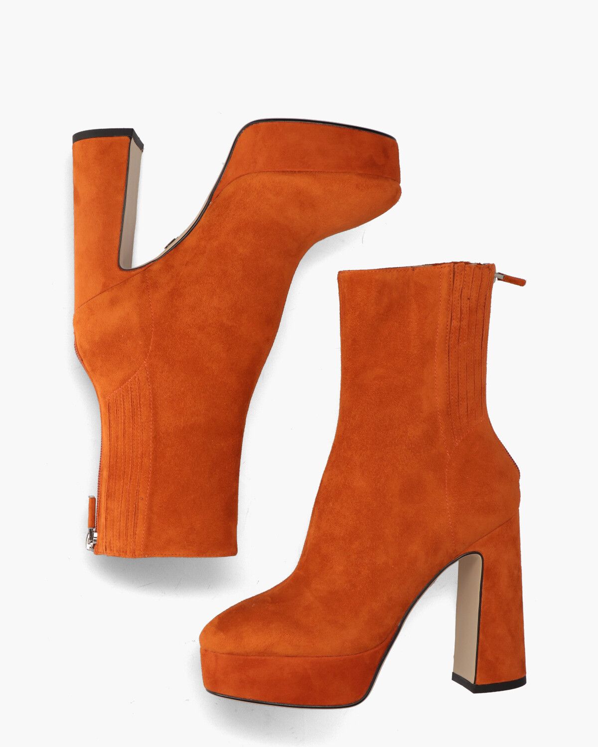 034T30BK Oranje Dames Enkelboots