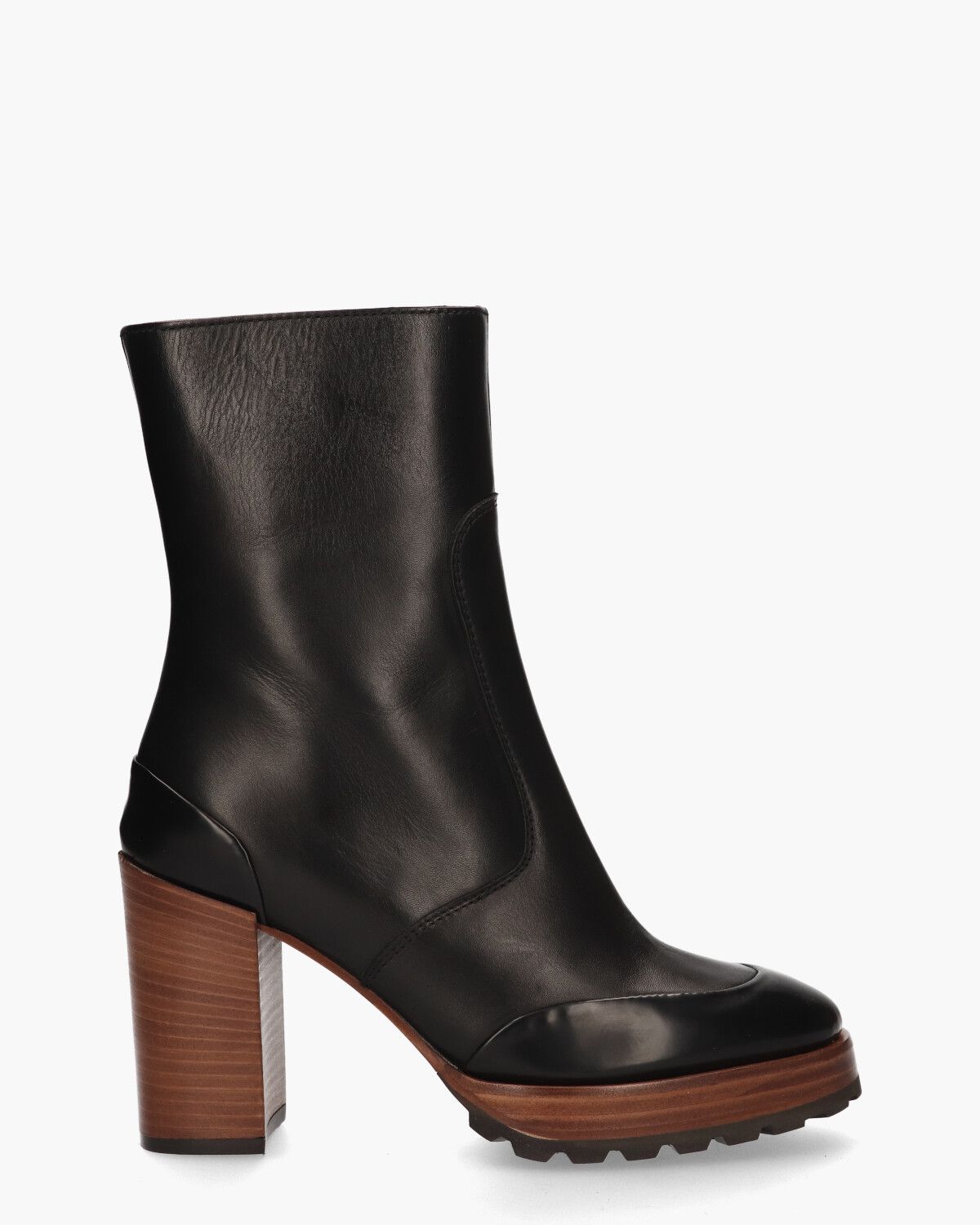 B4897 Zwart Dames Enkelboots
