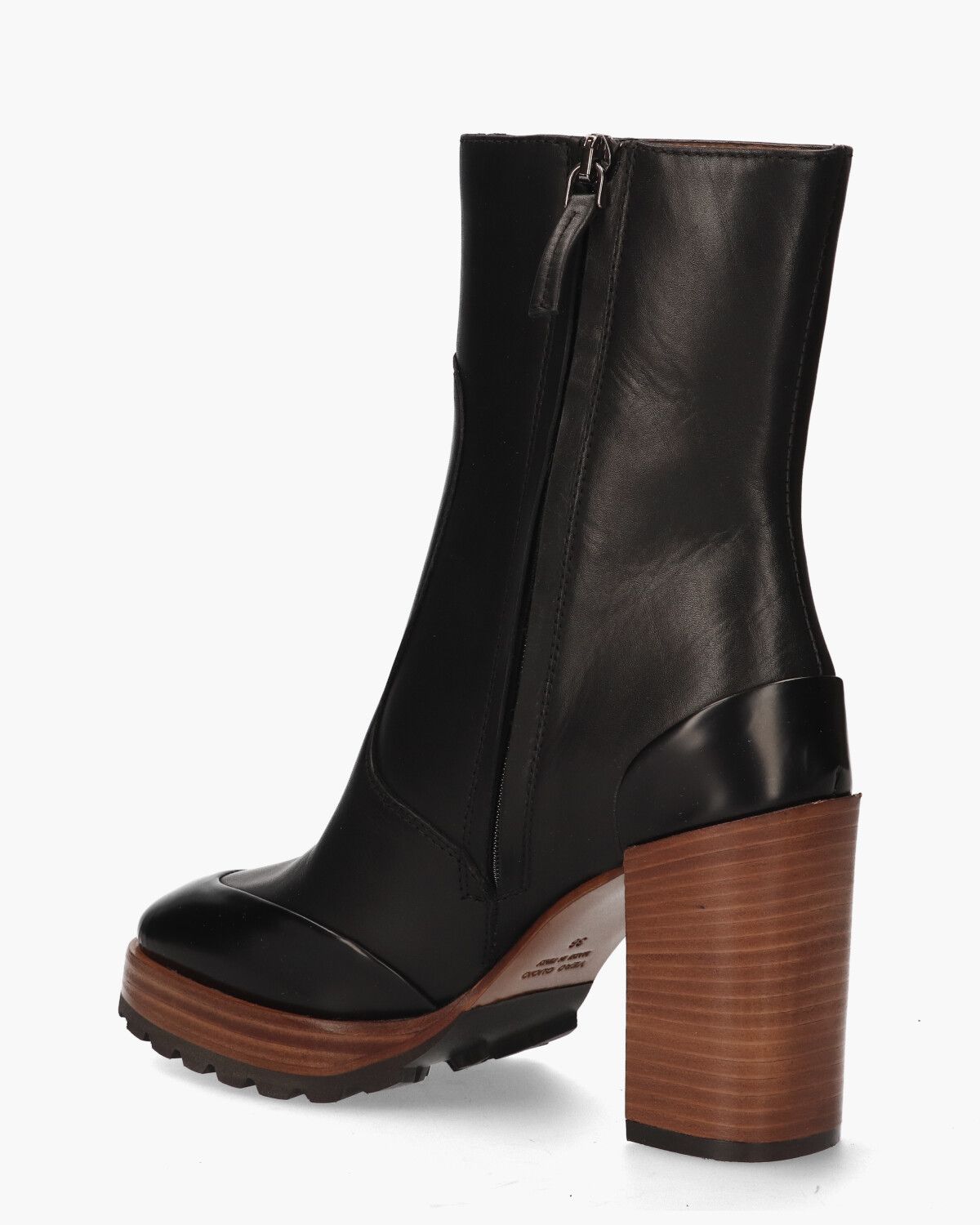 B4897 Zwart Dames Enkelboots