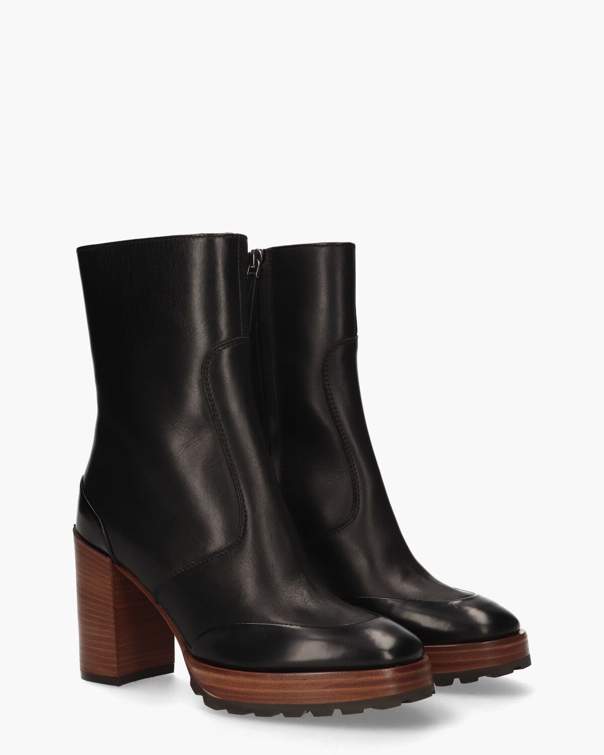 B4897 Zwart Dames Enkelboots