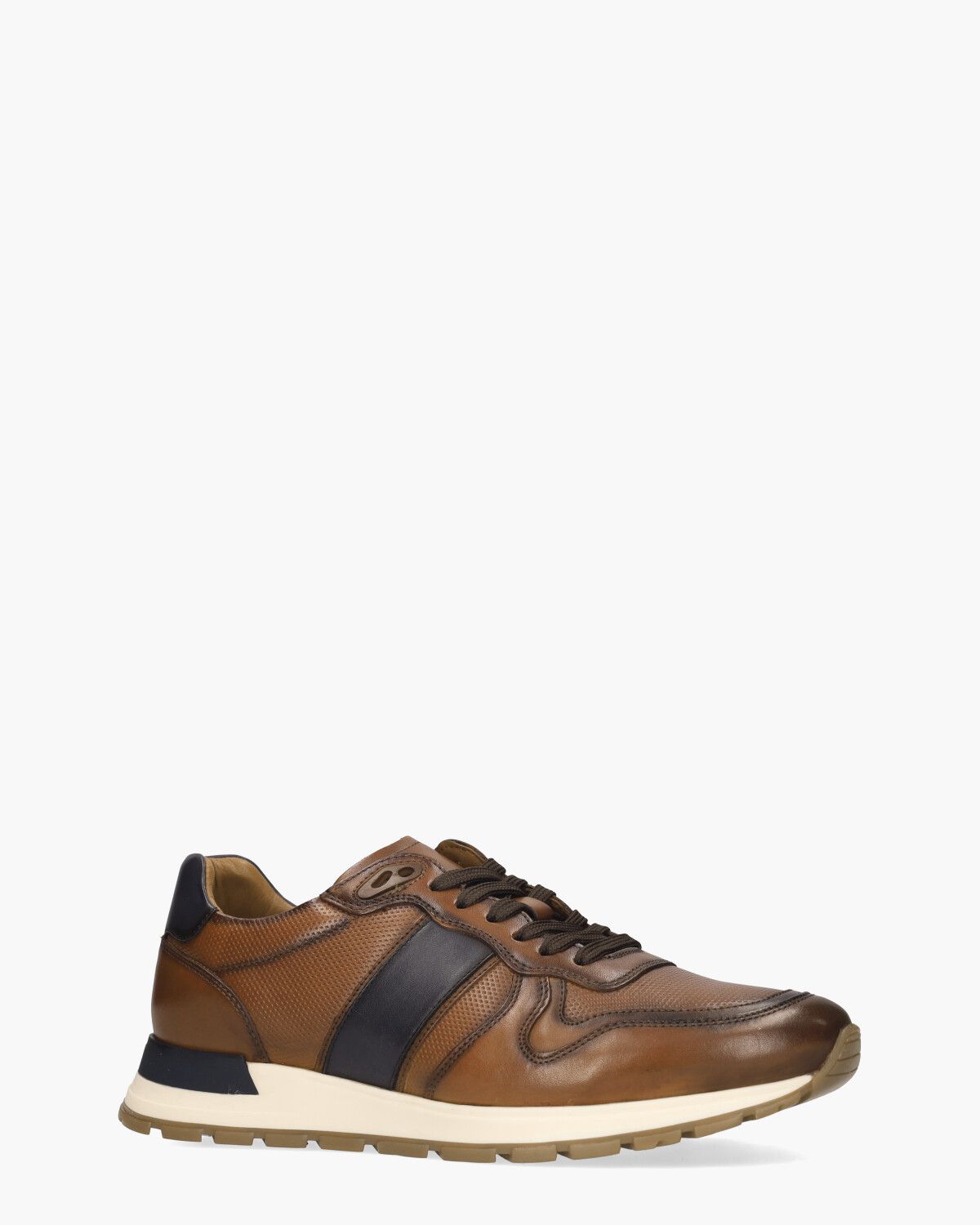 Winay Cognac/Donkerblauw Herensneakers