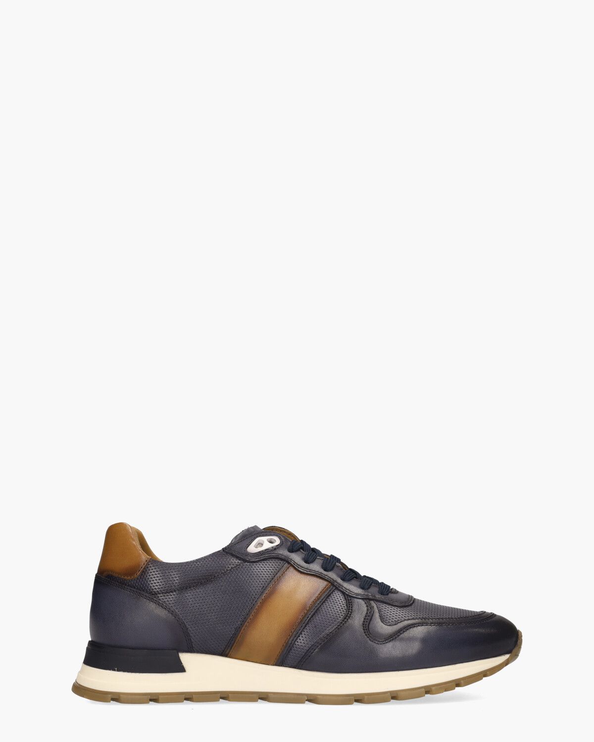 Winay Donkerblauw/Cognac Herensneakers