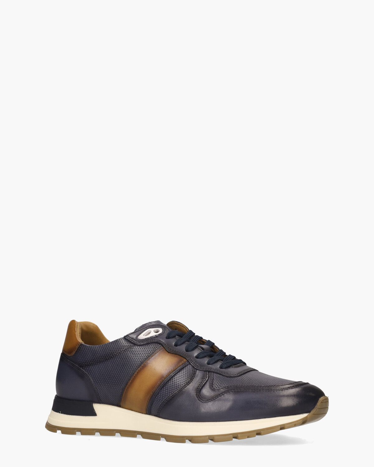 Winay Donkerblauw/Cognac Herensneakers
