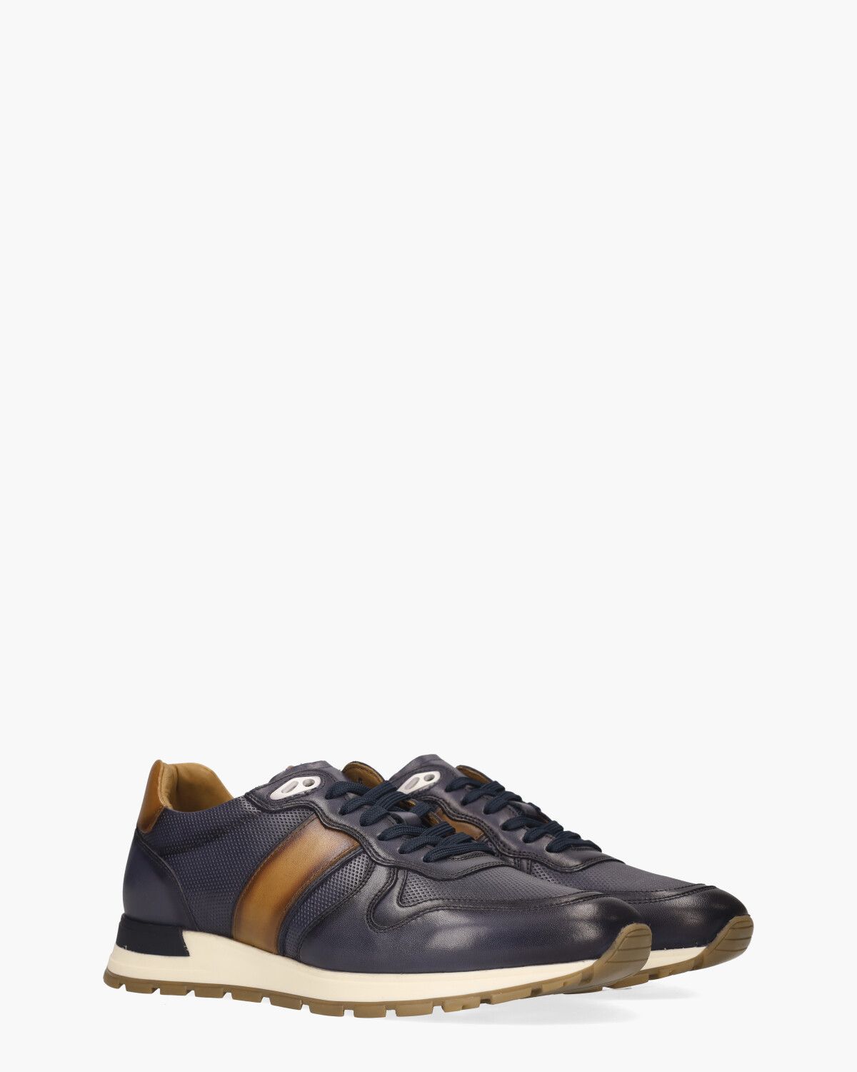 Winay Donkerblauw/Cognac Herensneakers