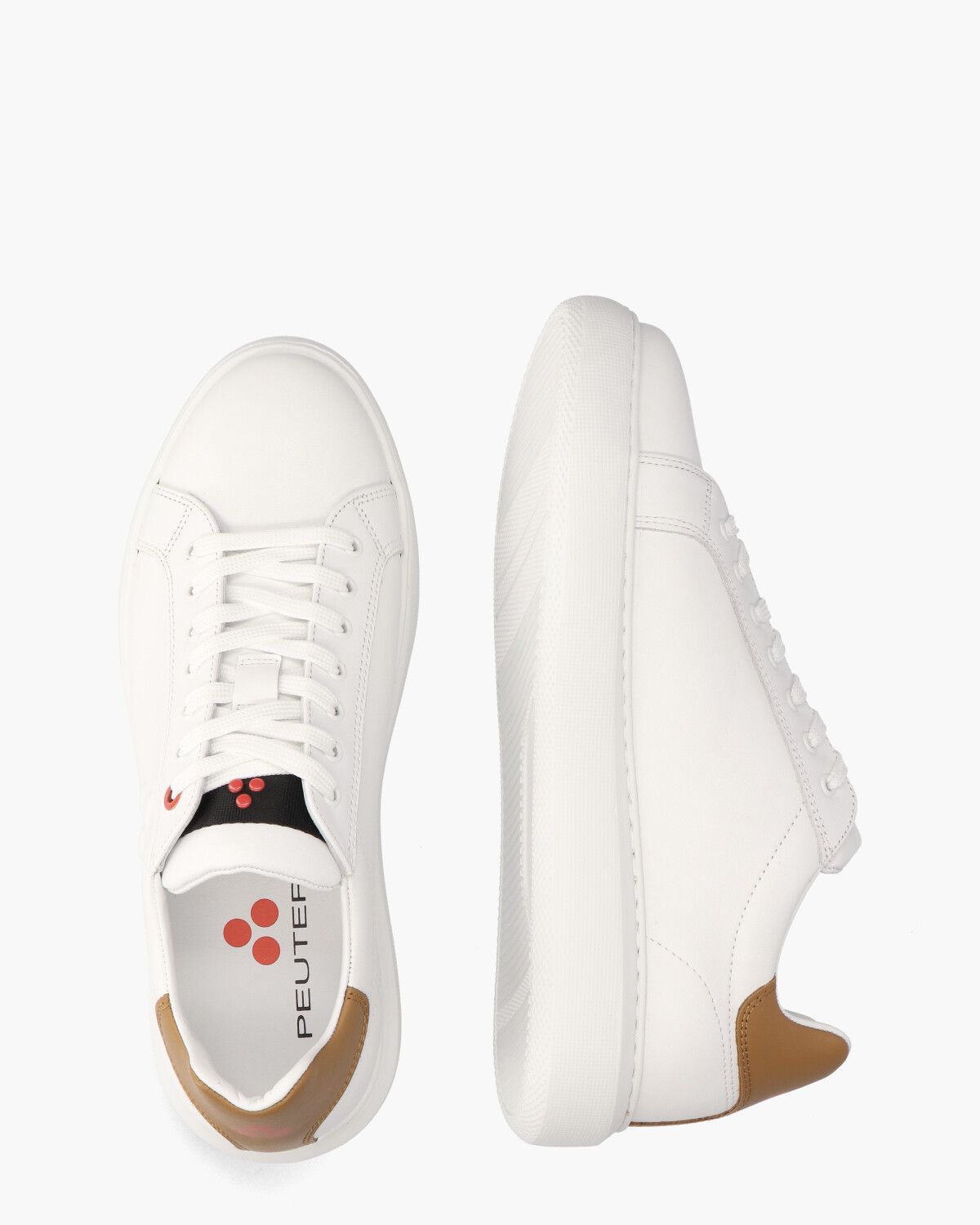 Helica 02 Wit/Cognac Herensneakers