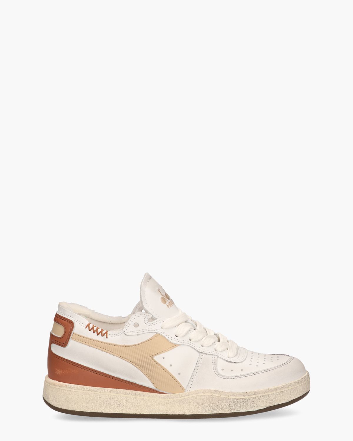 Mi Basket Row Cut Used Off-White/Beige Herensneakers