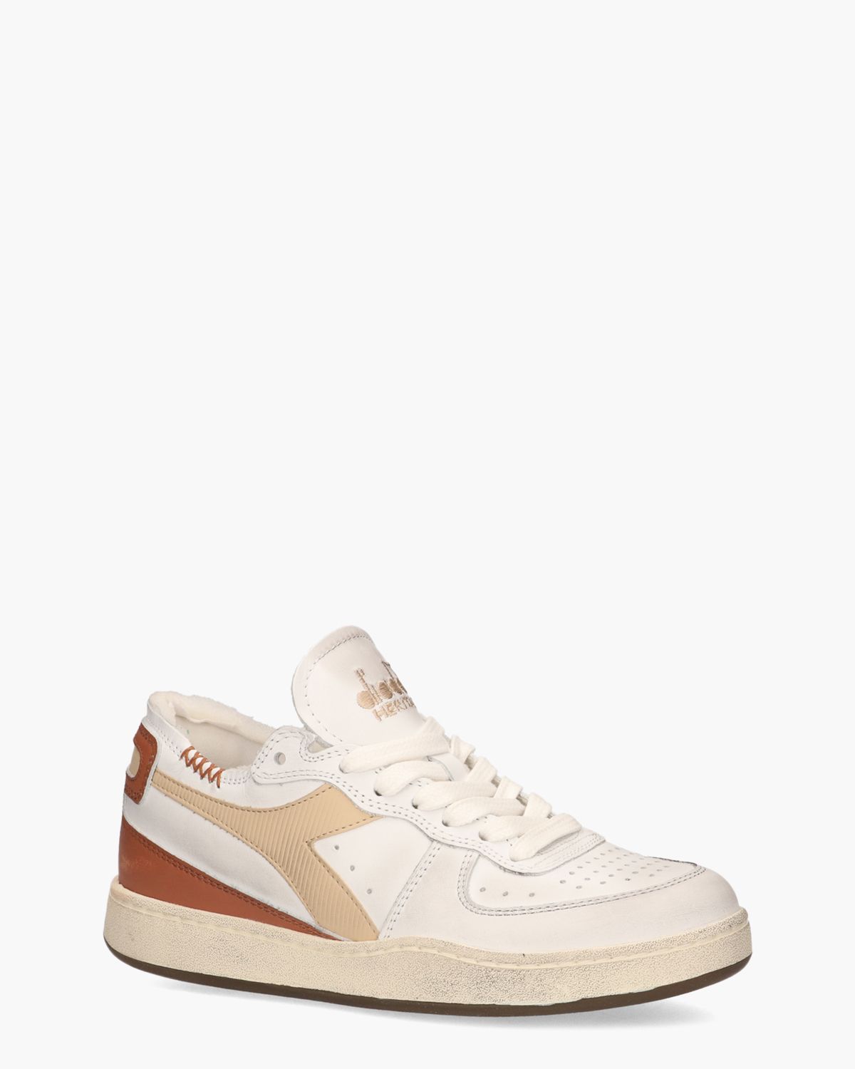 Mi Basket Row Cut Used Off-White/Beige Herensneakers