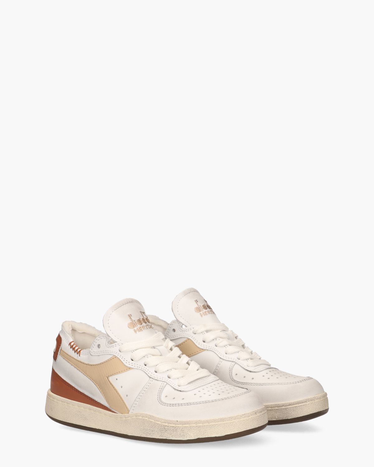 Mi Basket Row Cut Used Off-White/Beige Herensneakers