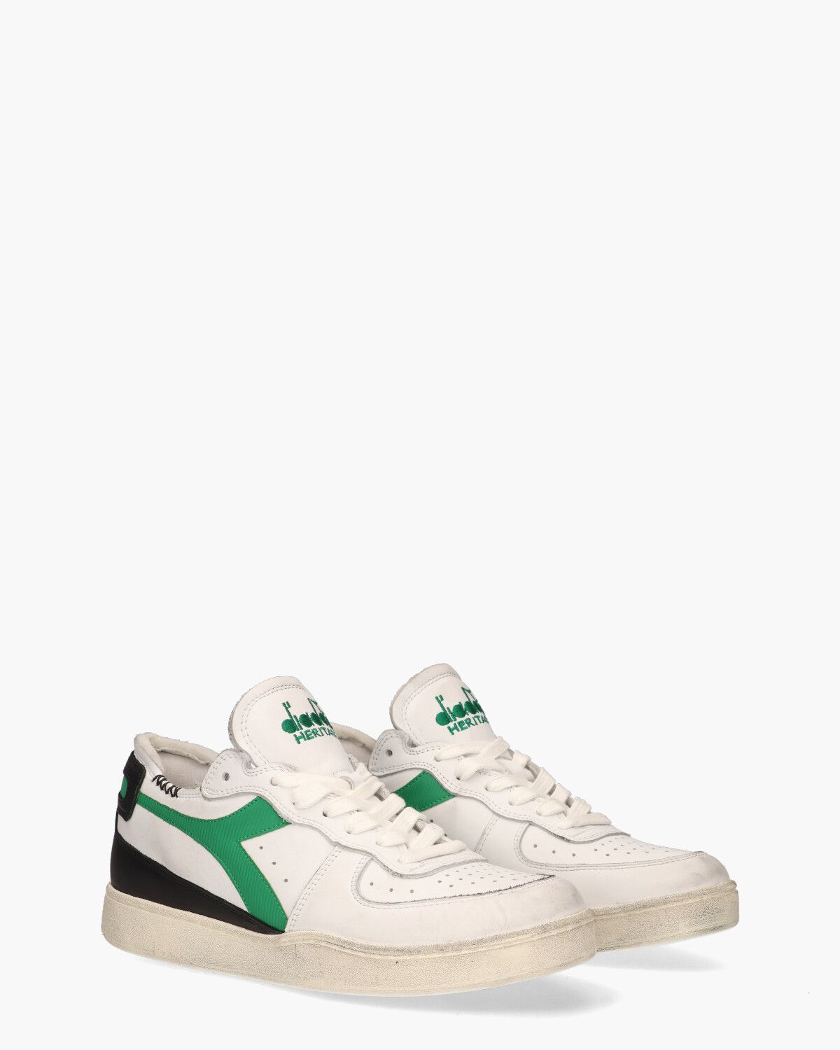 Mi Basket Row Cut Used Wit/Groen/Zwart Herensneakers