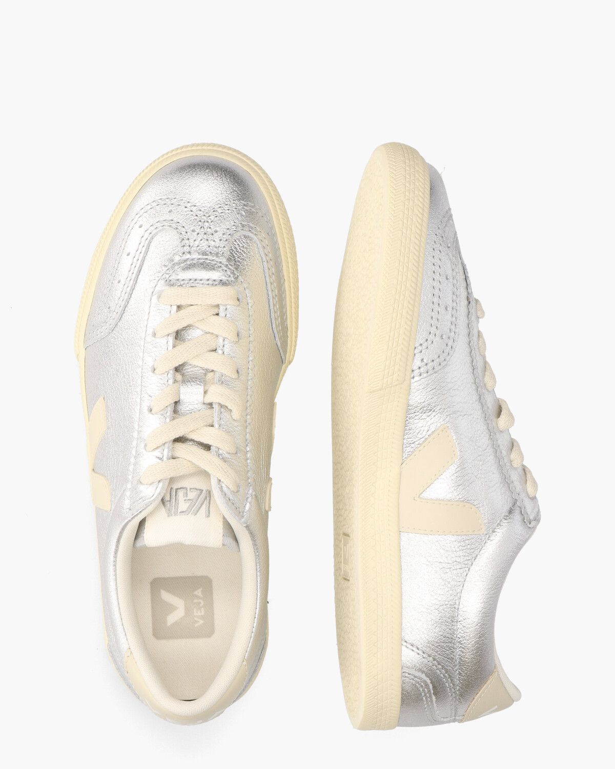 Volley Leather Zilver Damessneakers