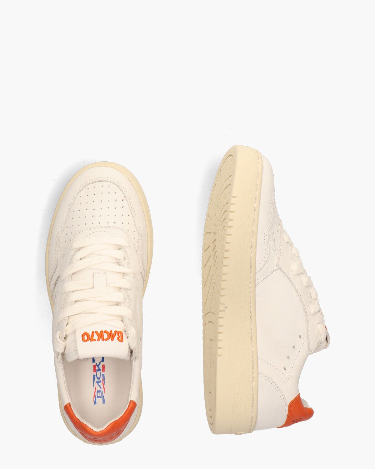 Slam L Off-White/Oranje Damessneakers