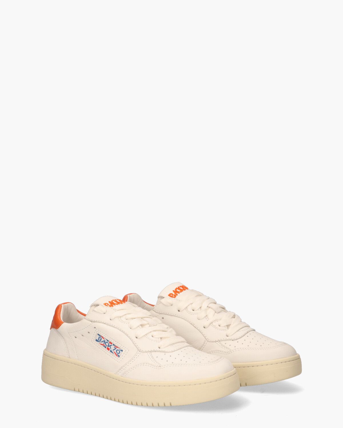 Slam L Off-White/Oranje Damessneakers