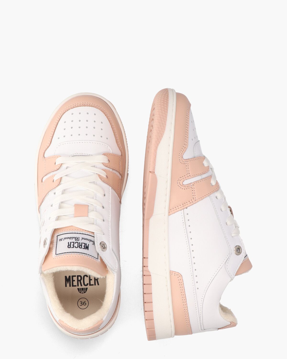 The Brooklyn M Wit/Roze Damessneakers
