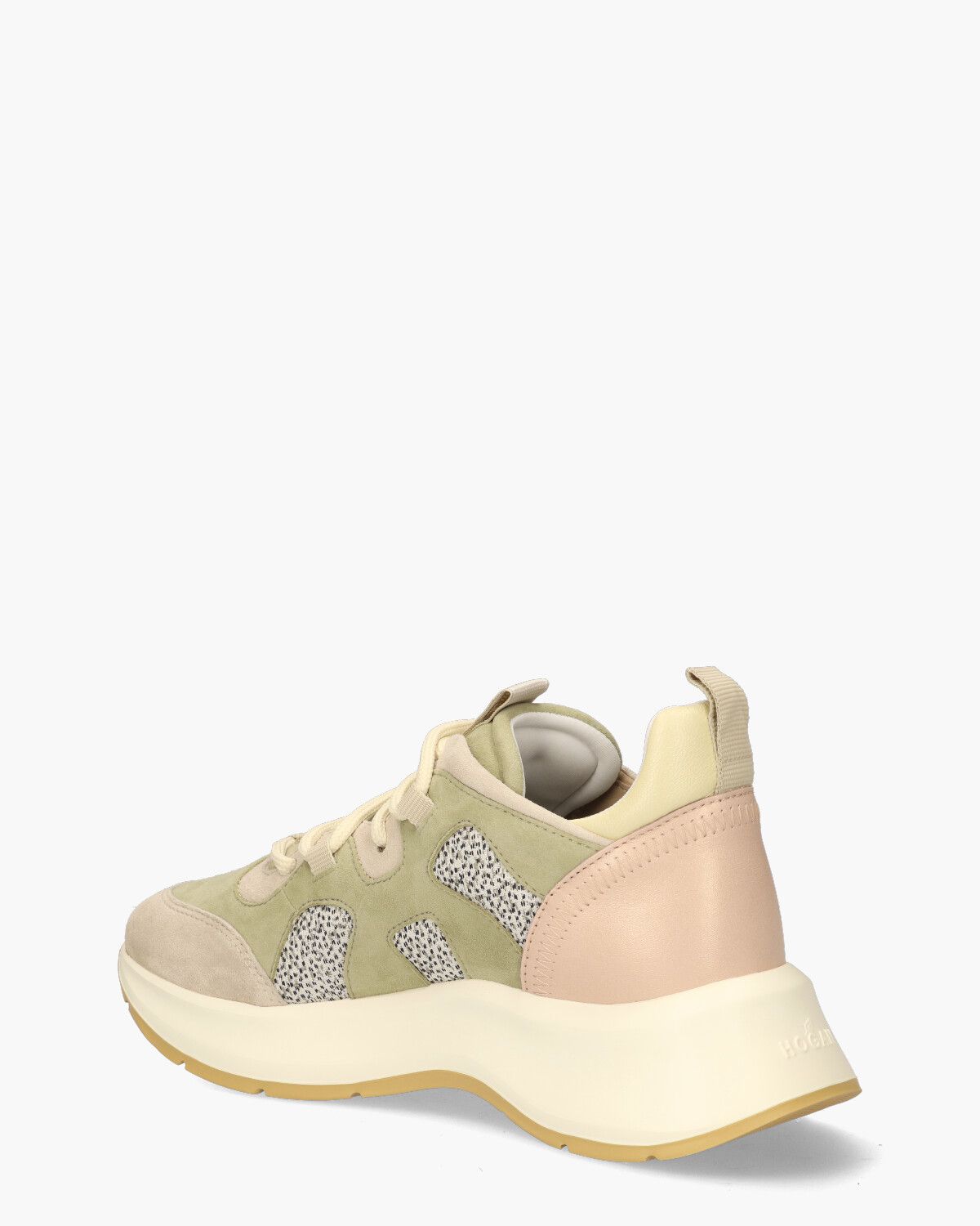 H585 Groen/Roze/Beige Damessneakers