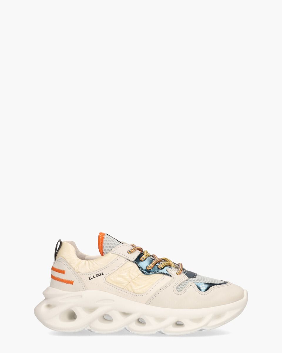 Cassandra Off-White/Blauw Damessneakers