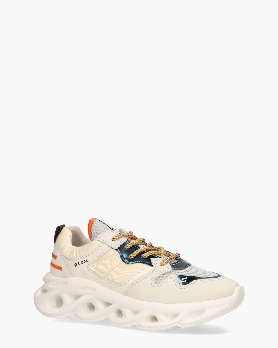 Cassandra Off-White/Blauw Damessneakers