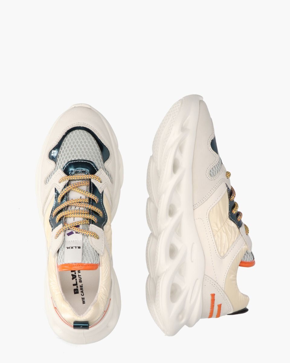 Cassandra Off-White/Blauw Damessneakers