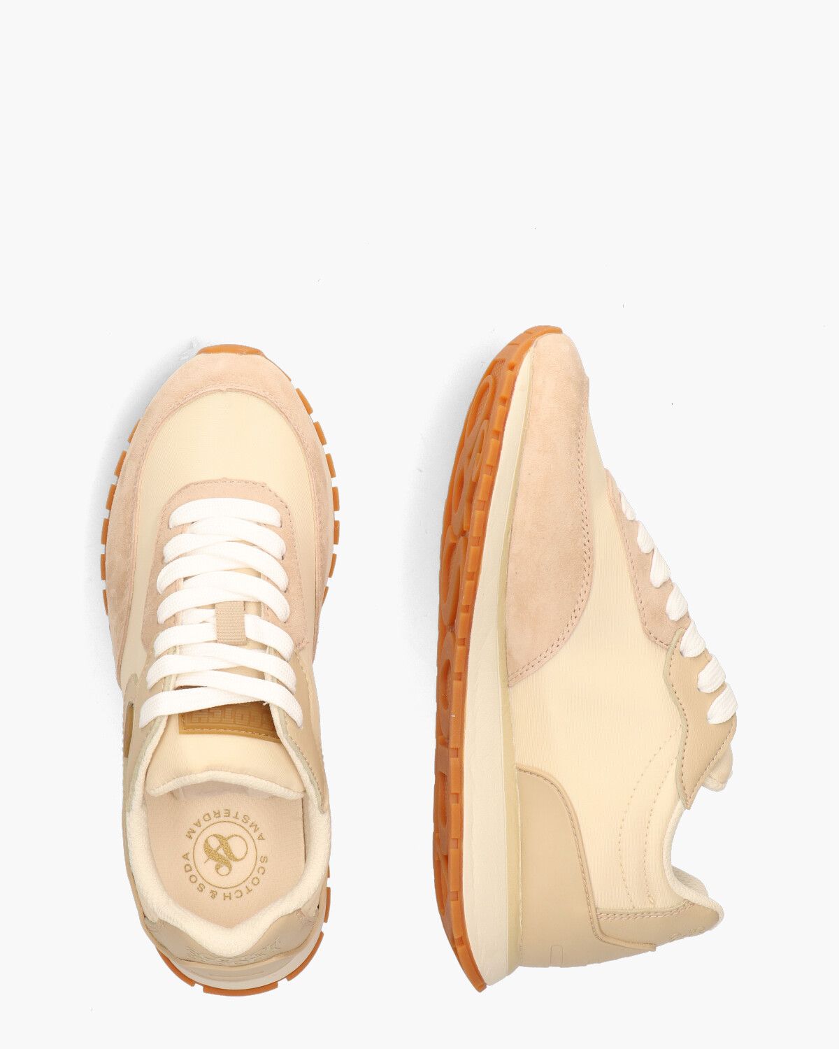 Inez Ecru/Beige Damessneakers