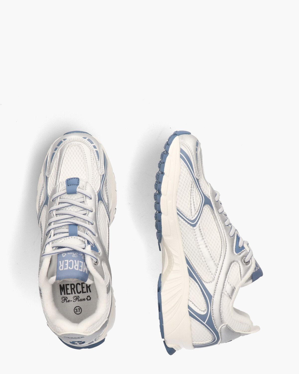 The Re-Run Speed Wit/Blauw/Zilver Damessneakers
