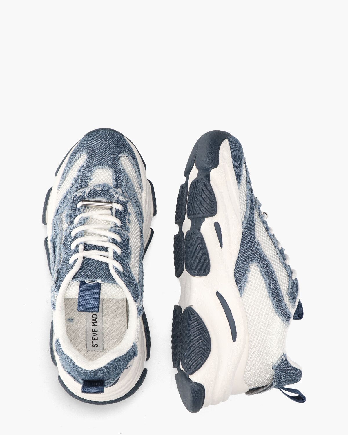 Possession-E Jeansblauw/Wit Damessneakers