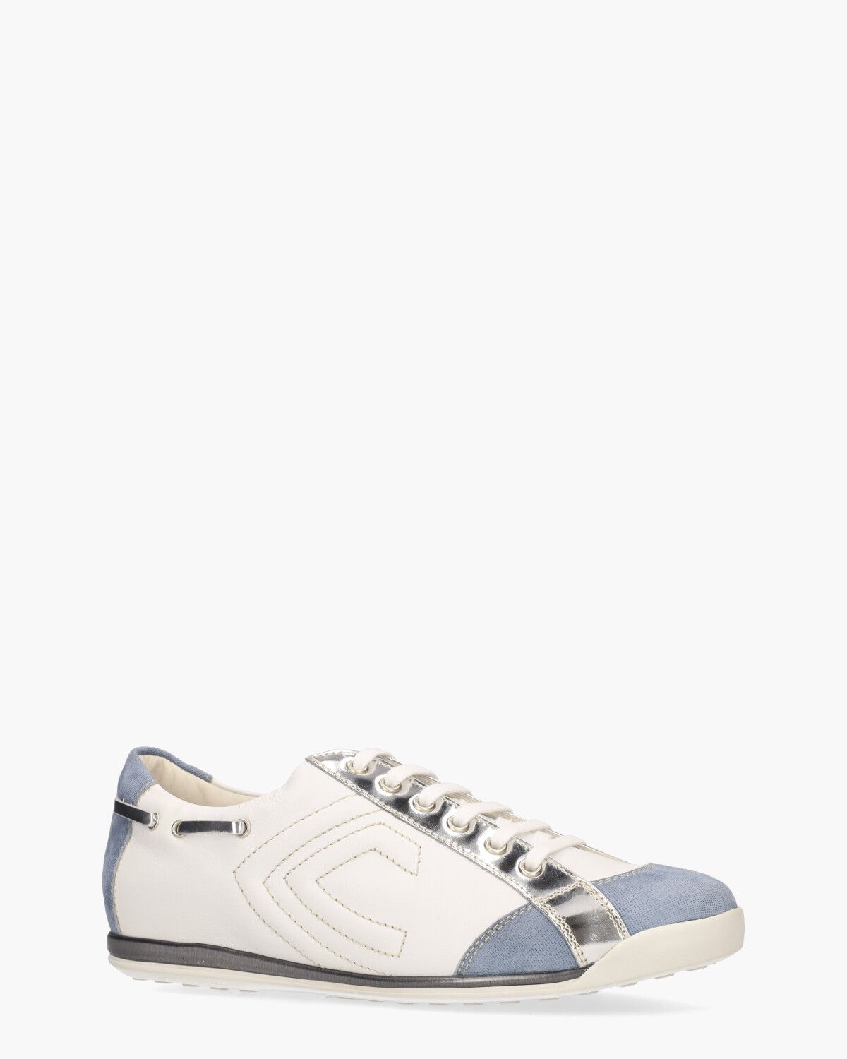 L902024 Wit/Lichtblauw Damessneakers