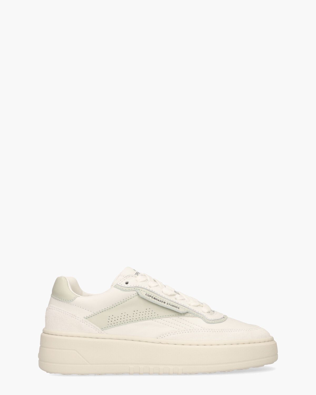 CPH89 Leather Mix Wit/Mintgroen Damessneakers
