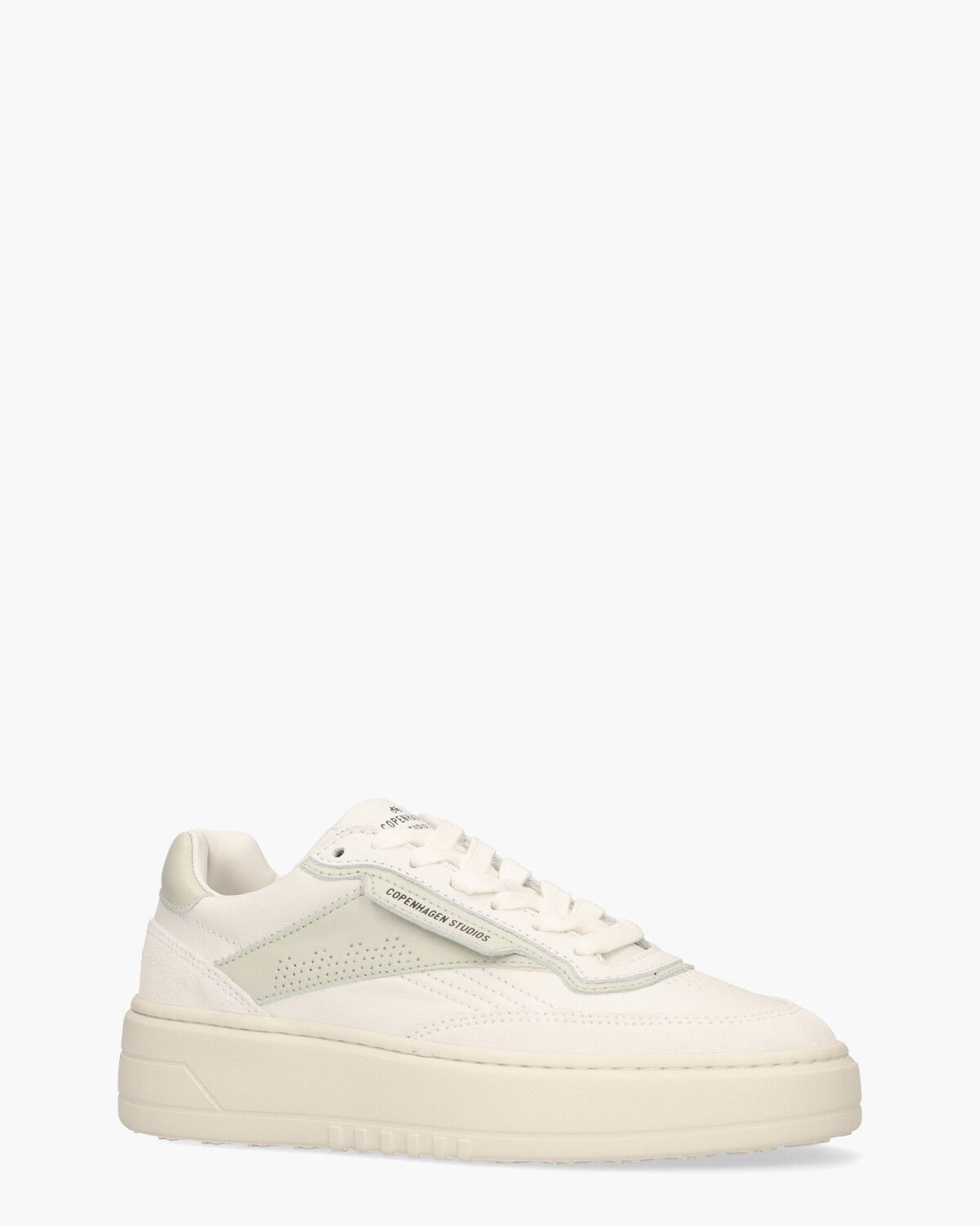 CPH89 Leather Mix Wit/Mintgroen Damessneakers