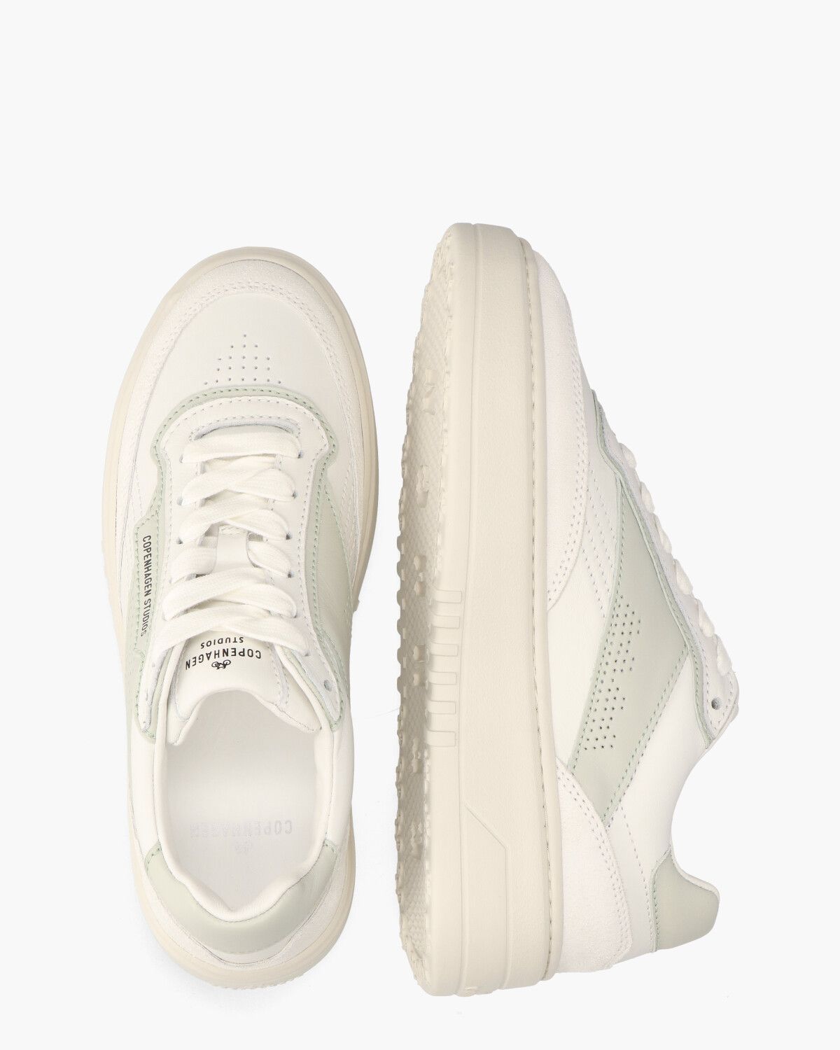 CPH89 Leather Mix Wit/Mintgroen Damessneakers