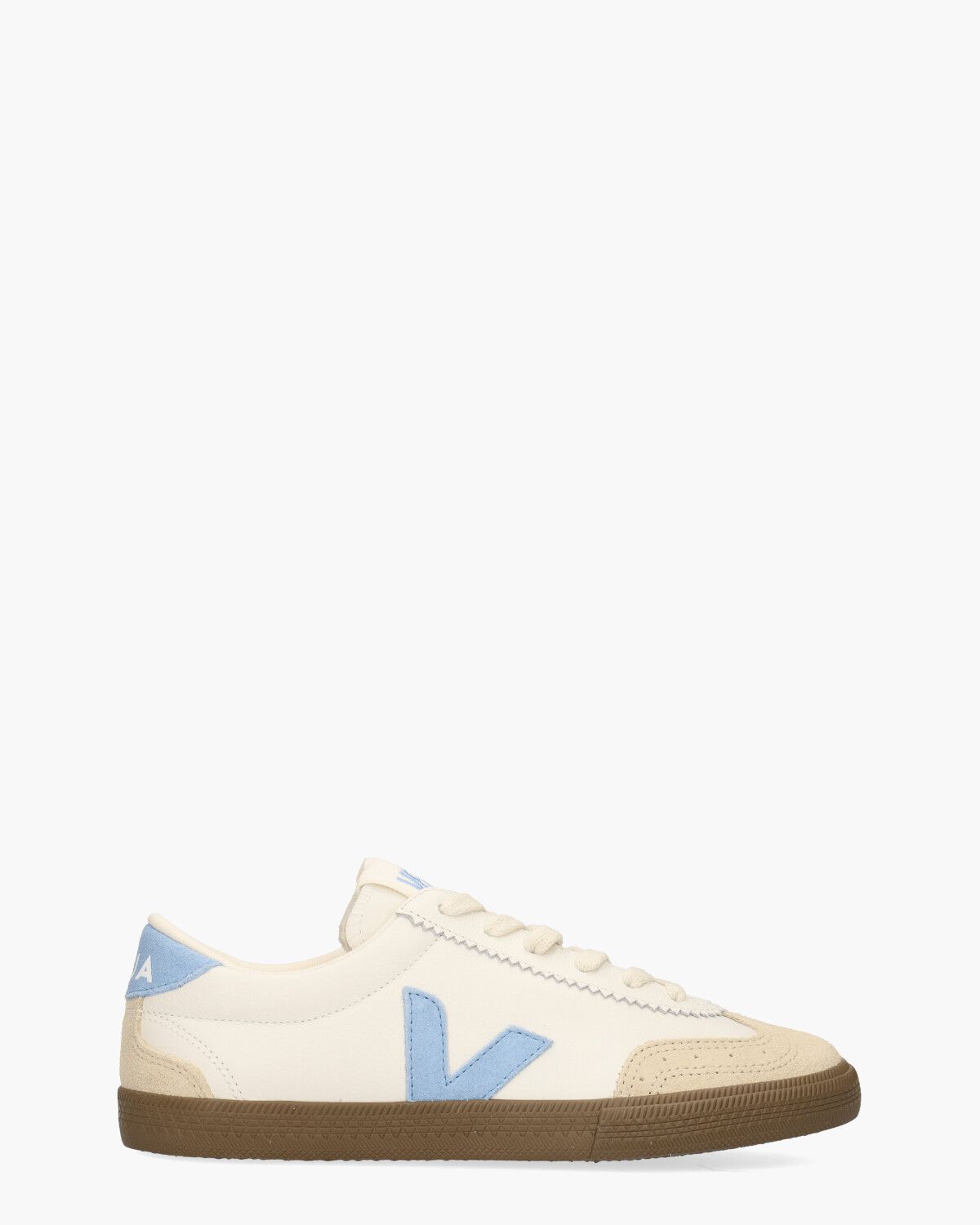 Volley Leather Wit/Lichtblauw Damessneakers