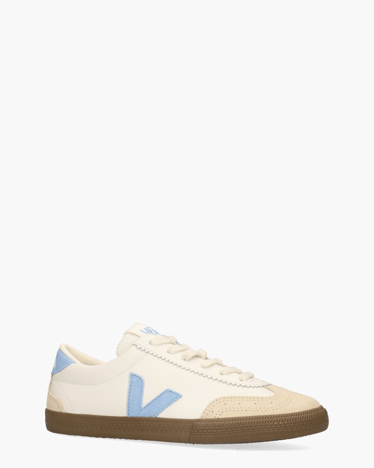 Volley Leather Wit/Lichtblauw Damessneakers