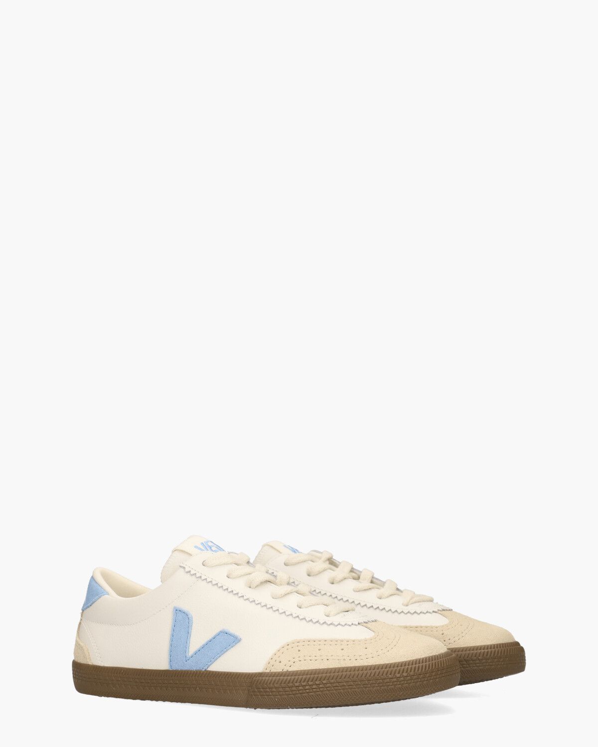 Volley Leather Wit/Lichtblauw Damessneakers