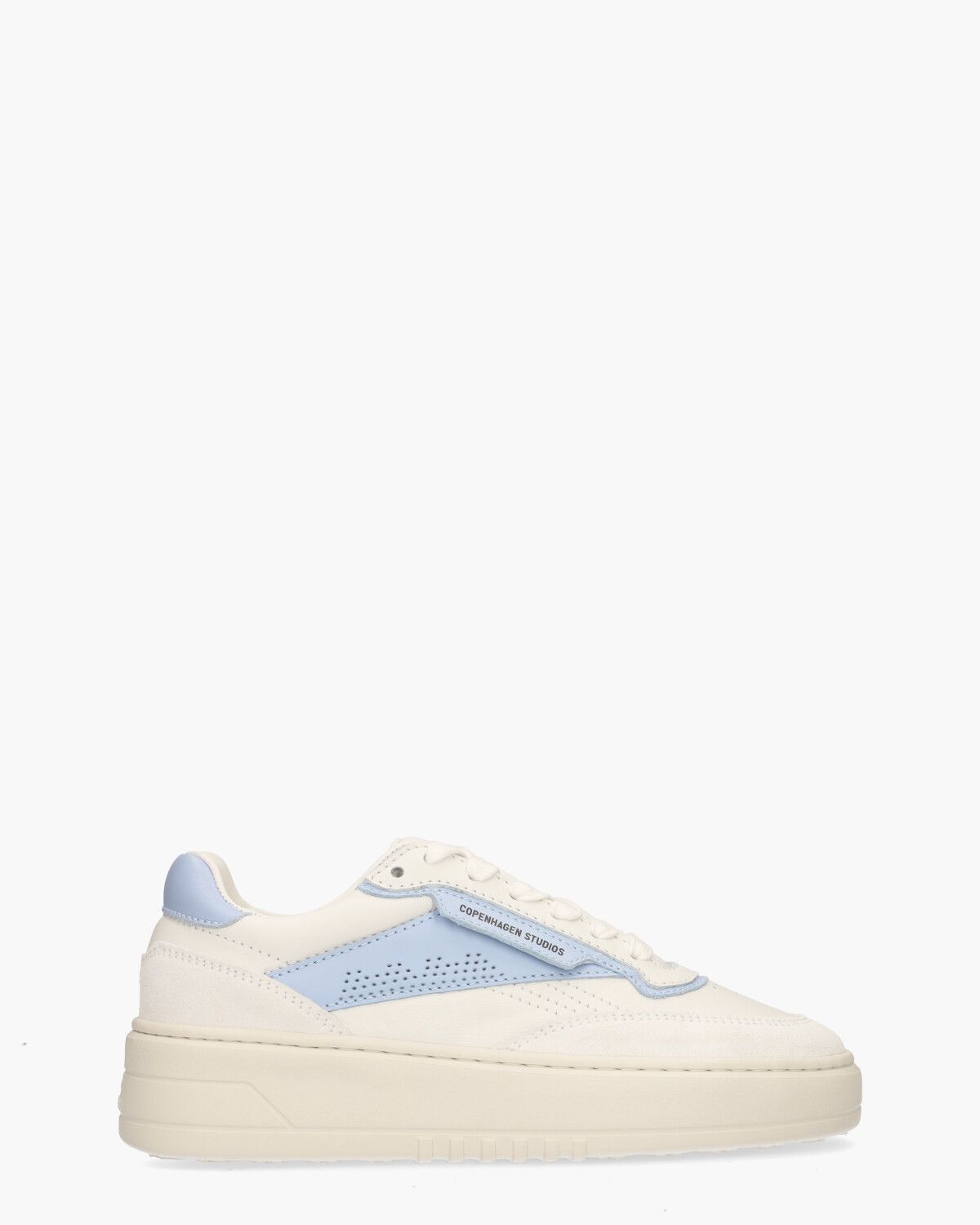 CPH89 Leather Mix Wit/Lichtblauw Damessneakers
