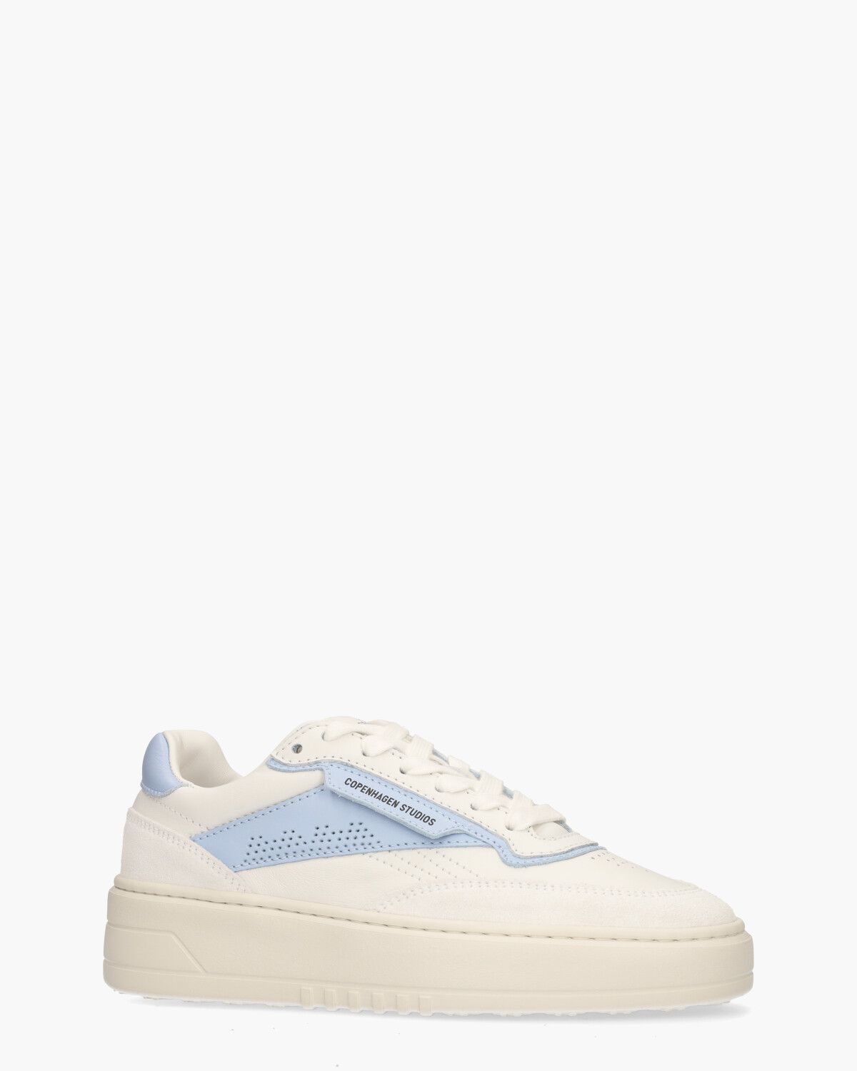 CPH89 Leather Mix Wit/Lichtblauw Damessneakers