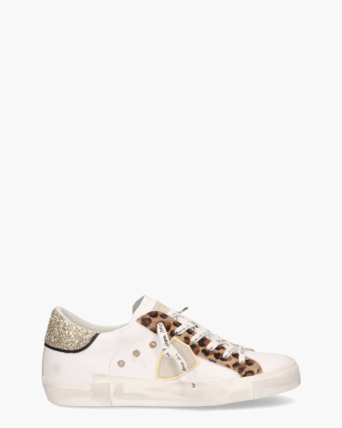 PRSX Glitter Animalier Wit Damessneakers