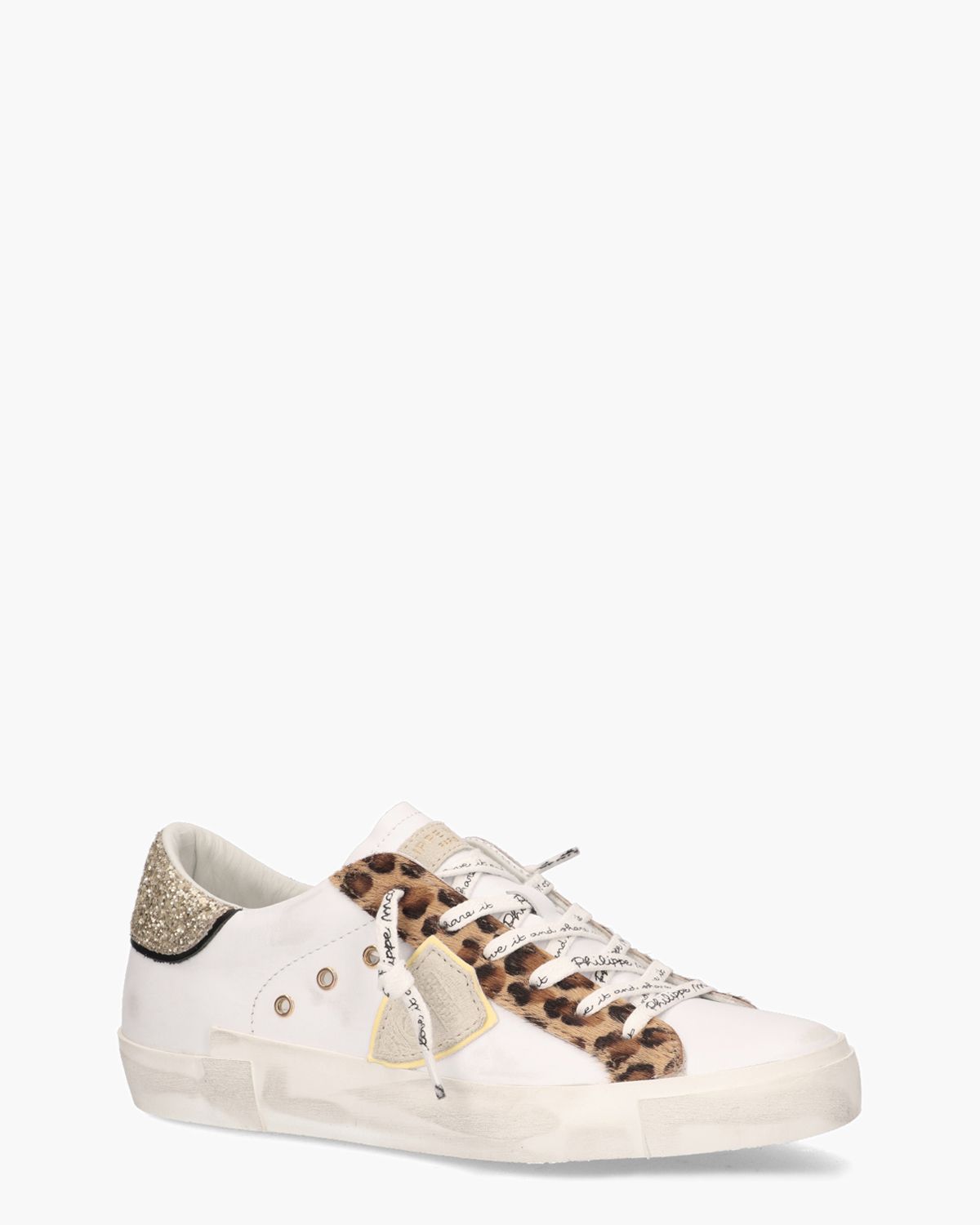 PRSX Glitter Animalier Wit Damessneakers