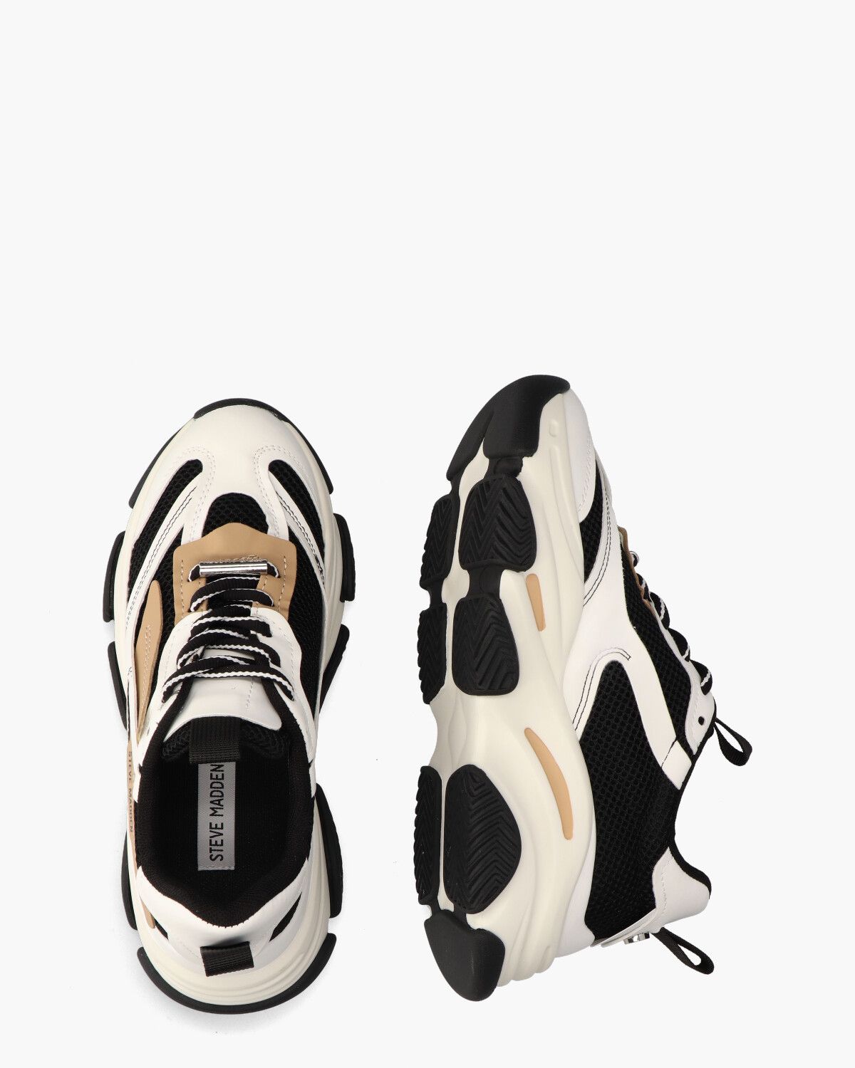 Possession Off-White/Zwart/Bruin Damessneakers