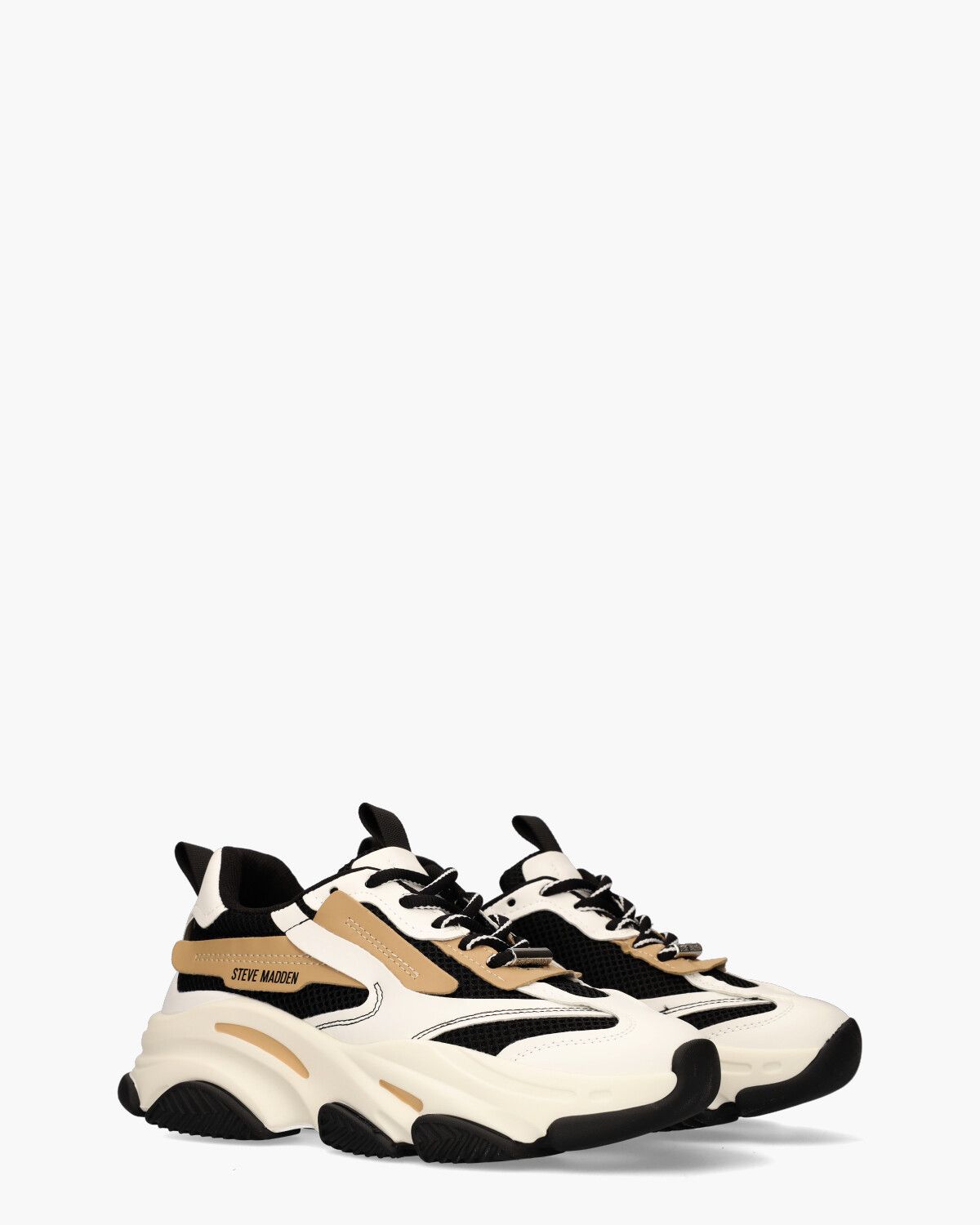 Possession Off-White/Zwart/Bruin Damessneakers