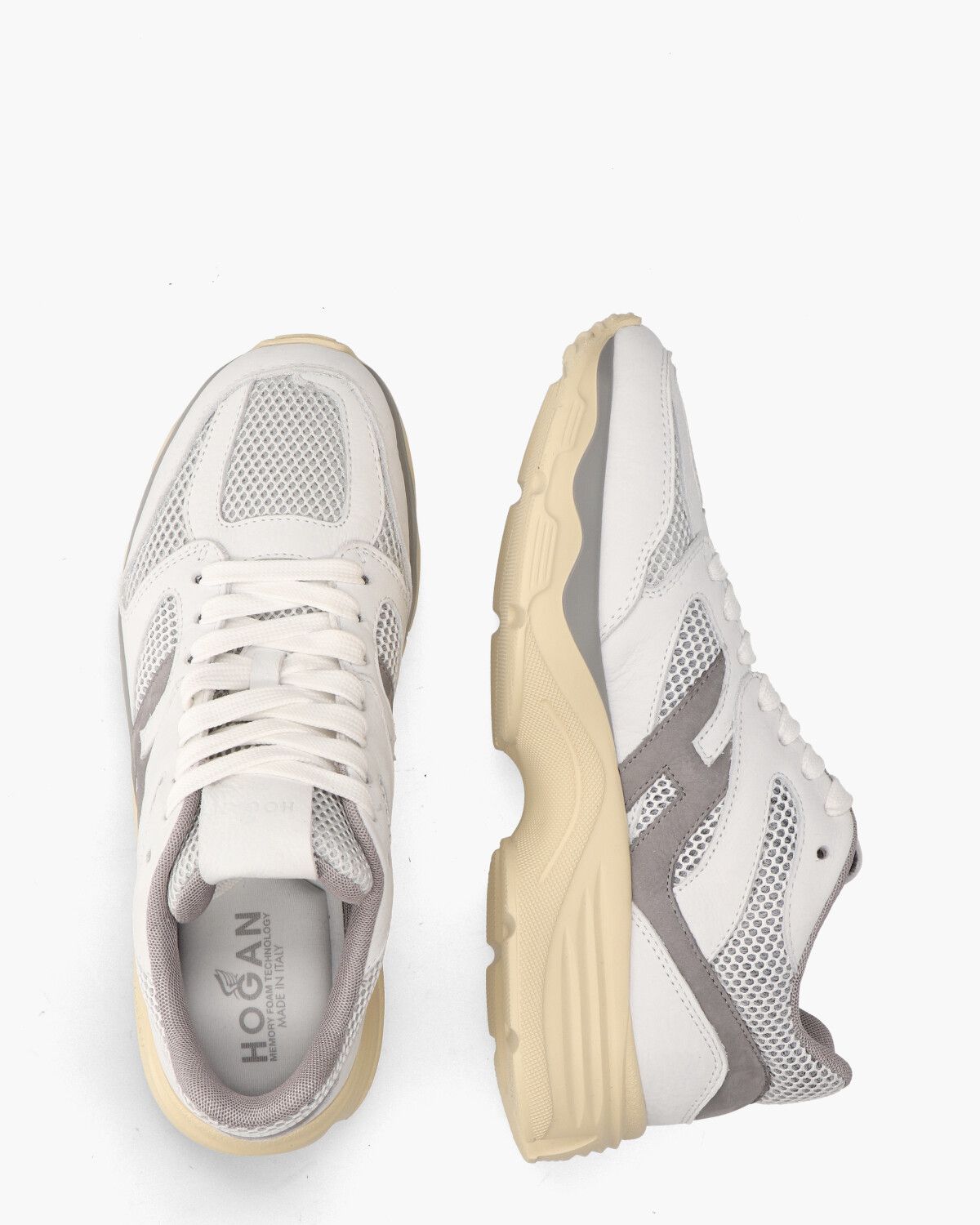 H665 Wit/Grijs Damessneakers