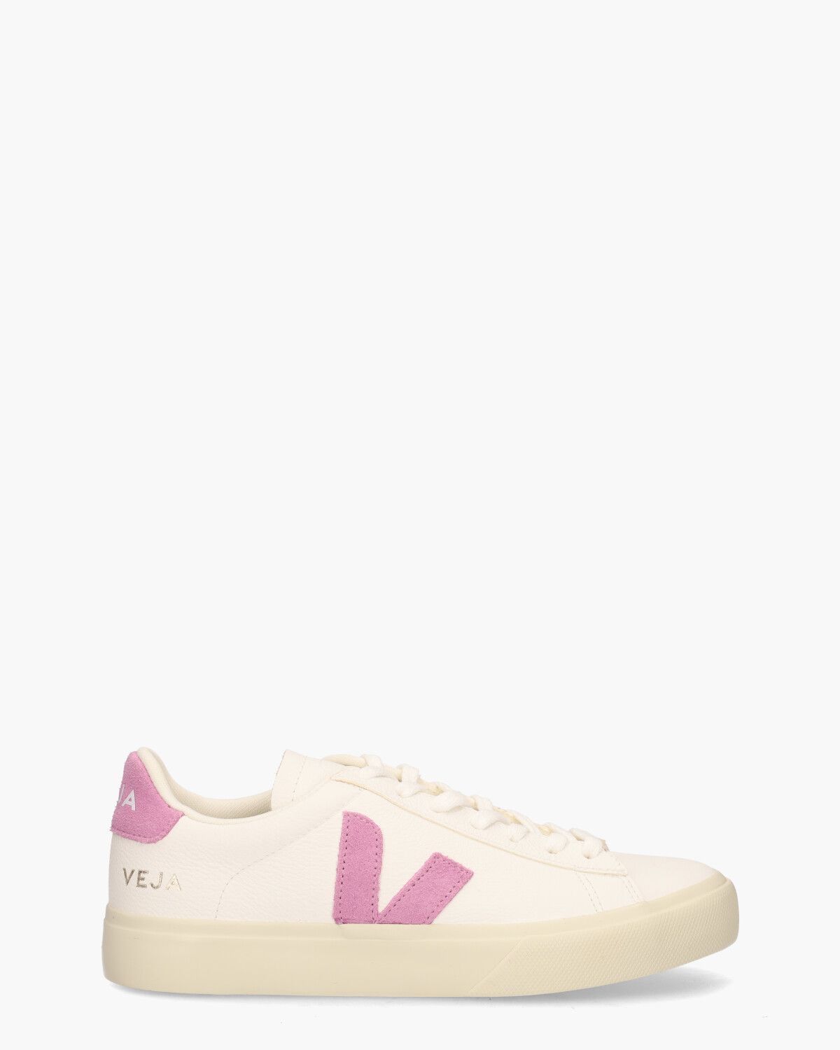 Campo Chromefree Leather Wit/Roze Damessneakers