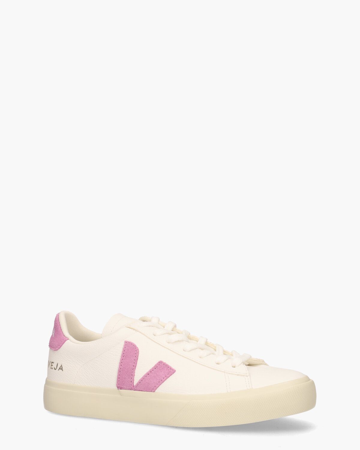Campo Chromefree Leather Wit/Roze Damessneakers