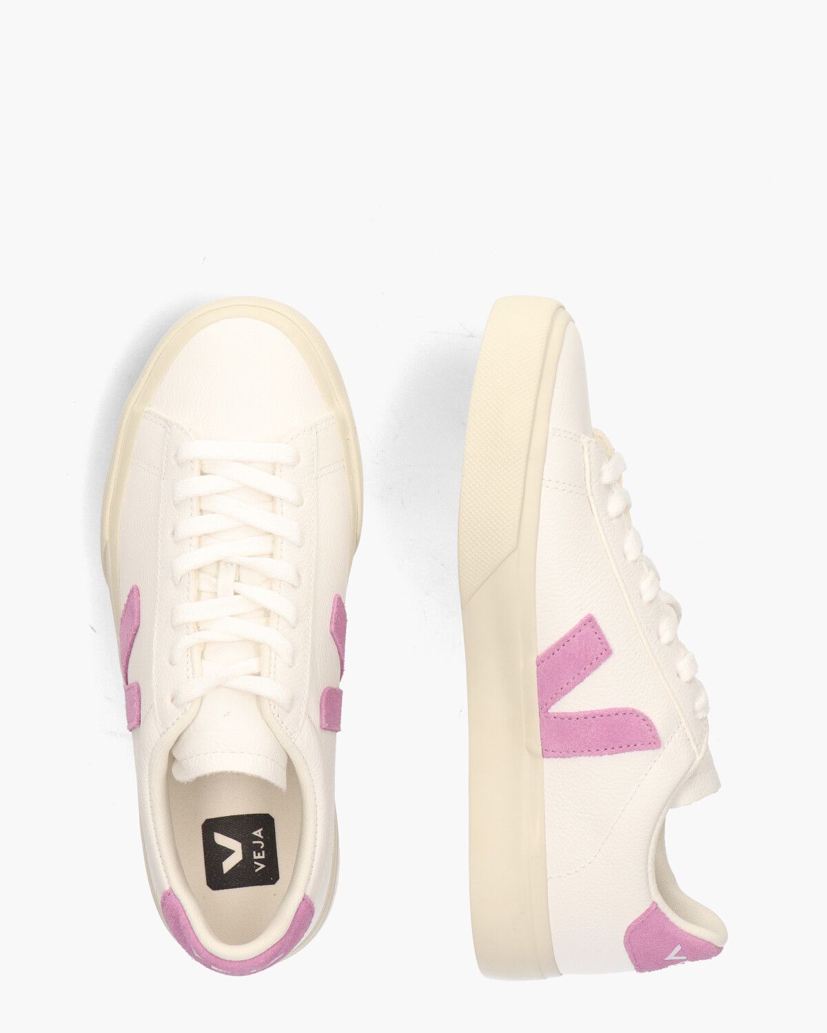 Campo Chromefree Leather Wit/Roze Damessneakers