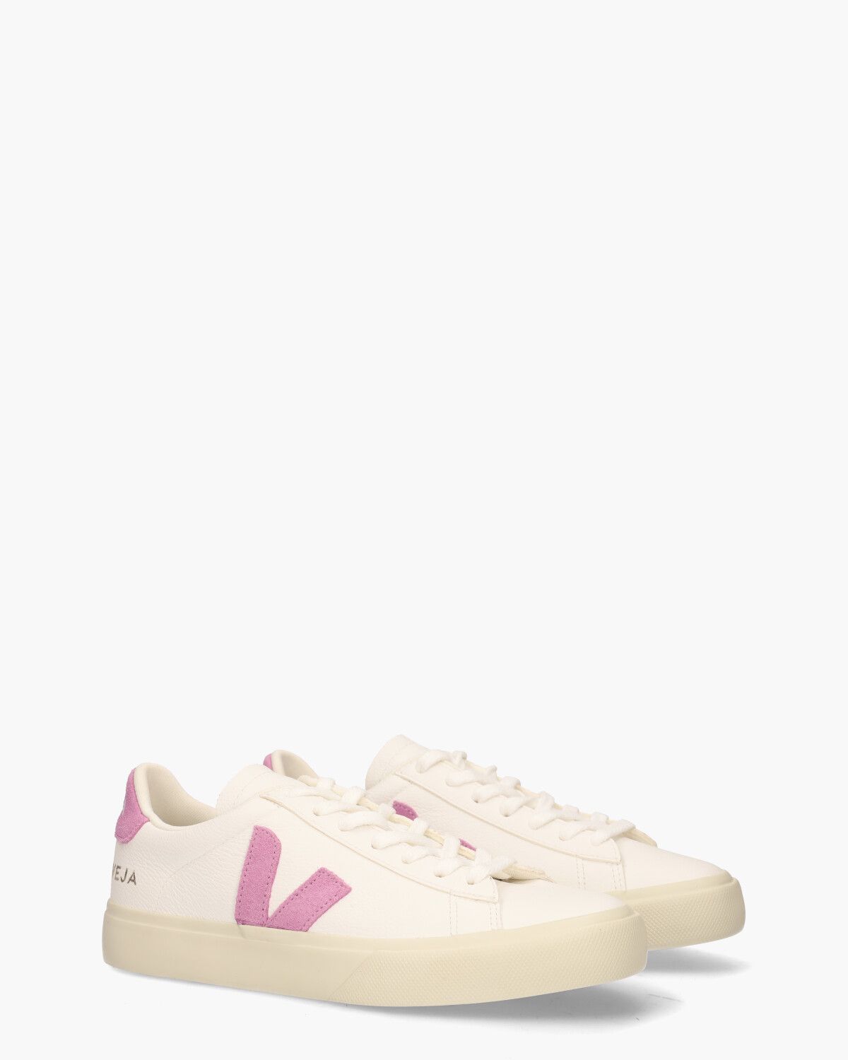 Campo Chromefree Leather Wit/Roze Damessneakers