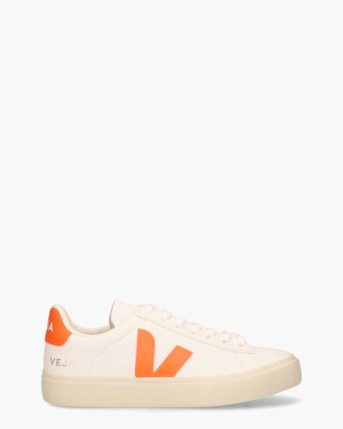 Campo Chromefree Leather Wit/Oranje Damessneakers