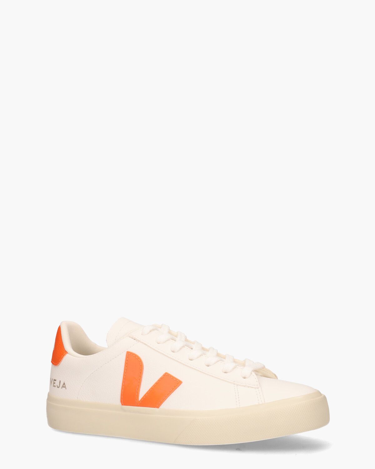Campo Chromefree Leather Wit/Oranje Damessneakers
