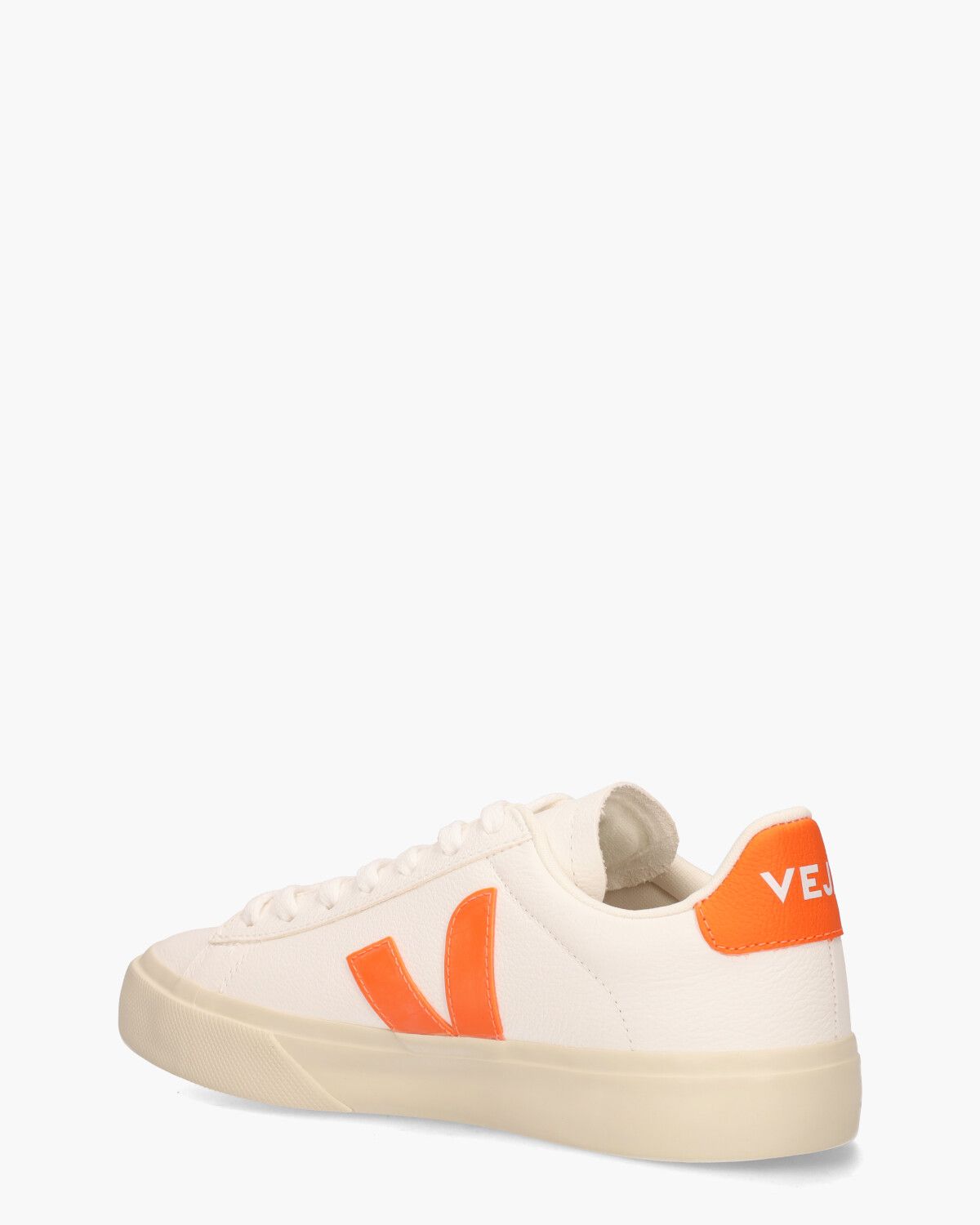 Campo Chromefree Leather Wit/Oranje Damessneakers
